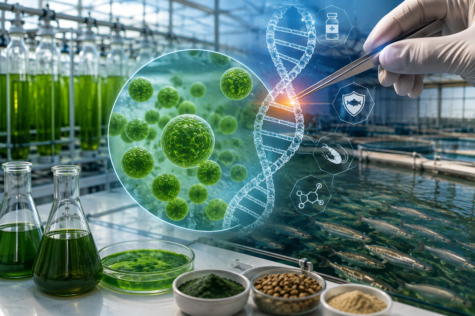 Edición genética: las microalgas buscan convertirse en fábricas de vacunas y compuestos funcionales para la acuicultura